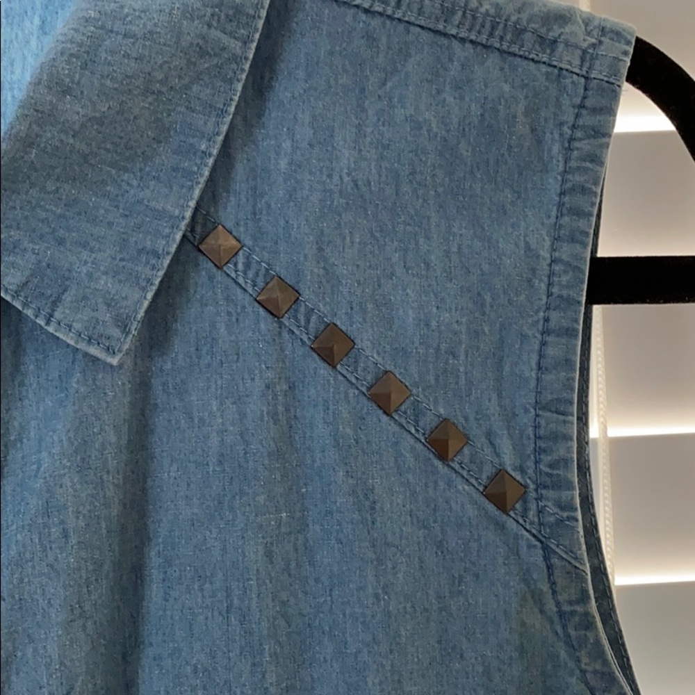 BONGO Denim Button Down Sleeveless Top Size XL - Picture 3 of 4